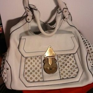 Cole Haan Genuine Leather Handbag Brass Buckle